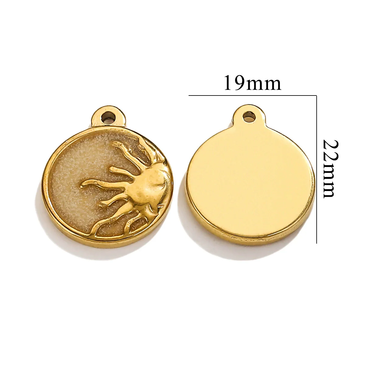 Wholesale Niche Luminous Allmatch Necklace Stainless Steel 18K Gold Plated With Threedimensional Sun Moon Flower Pendant Handmade - Image 5