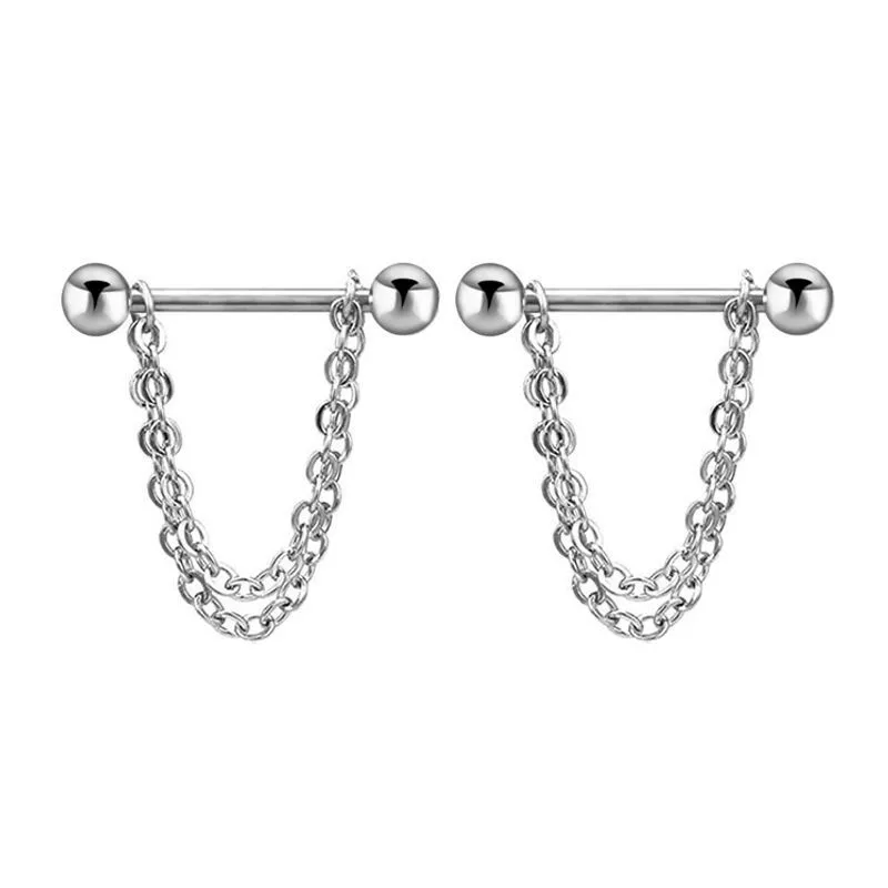 Wholesale Nipple Ring Stainless Steel Geometric Style Electroplating Peach Heart Piercing Jewelry - Image 13