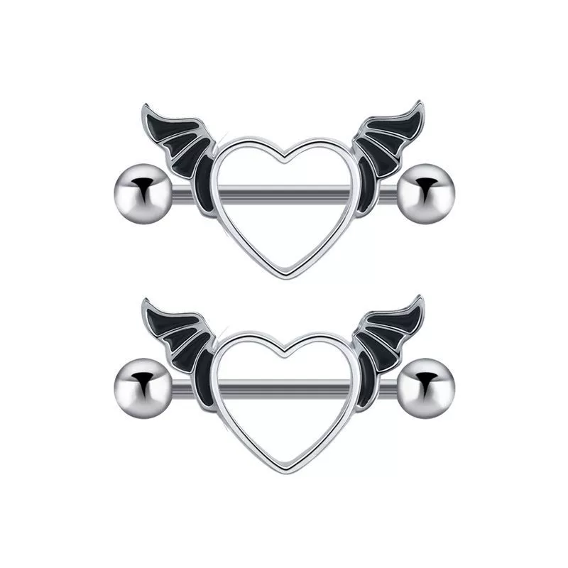 Wholesale Nipple Ring Stainless Steel Geometric Style Electroplating Peach Heart Piercing Jewelry - Image 5