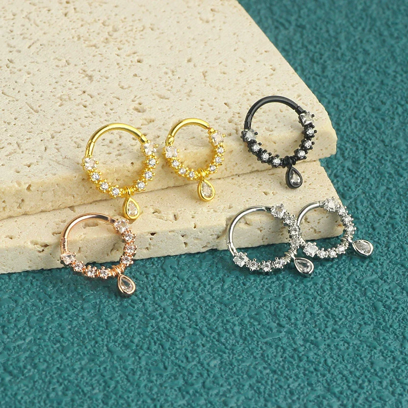 Wholesale Nose Jewelry Stainless Steel Zircon Crown Star Pattern Electroplated - Image 2