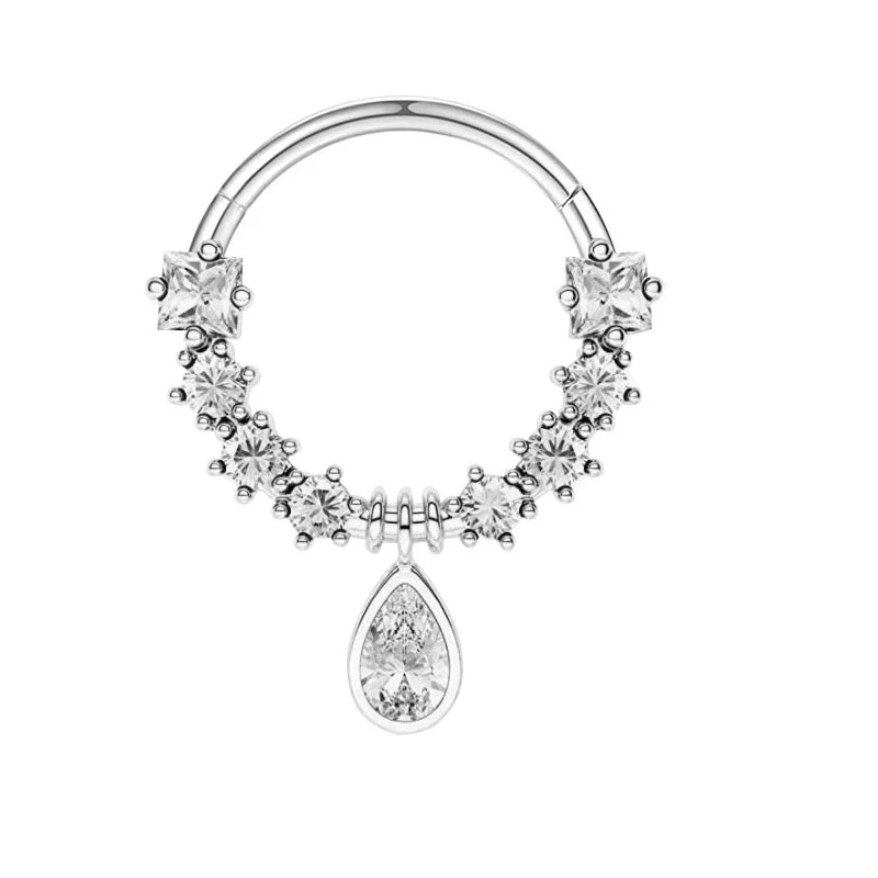Wholesale Nose Jewelry Stainless Steel Zircon Crown Star Pattern Electroplated - Image 6