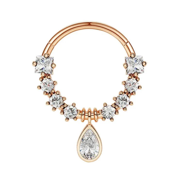 Wholesale Nose Jewelry Stainless Steel Zircon Crown Star Pattern Electroplated - Image 9