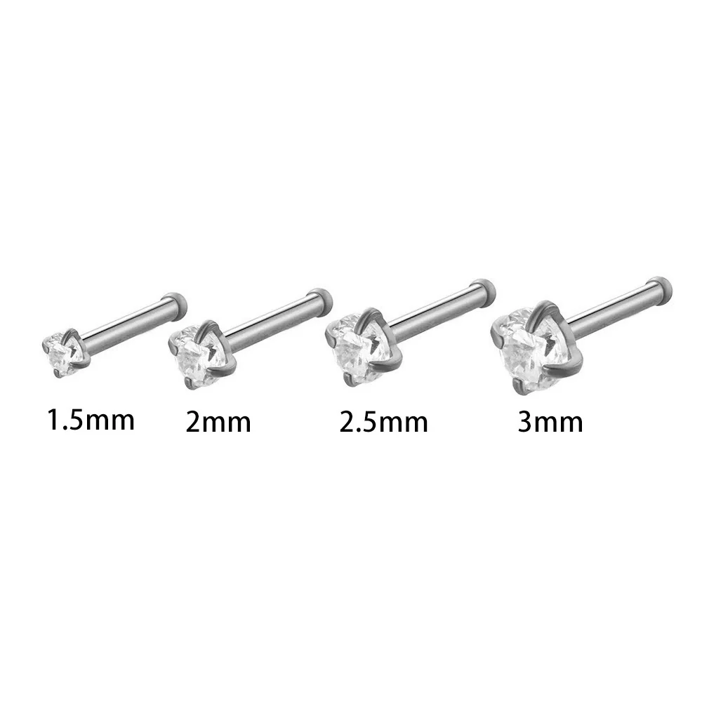 Wholesale Nose Piercing Jewelry Stainless Steel Vacuum Electroplated Gold Geometric Zircon For Women - Image 6