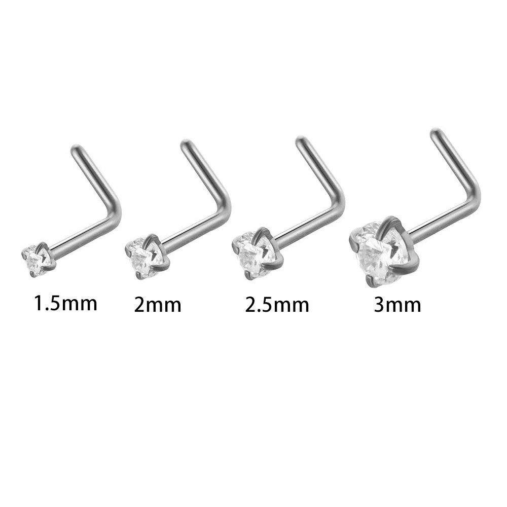 Wholesale Nose Piercing Jewelry Stainless Steel Vacuum Electroplated Gold Geometric Zircon For Women - Image 8
