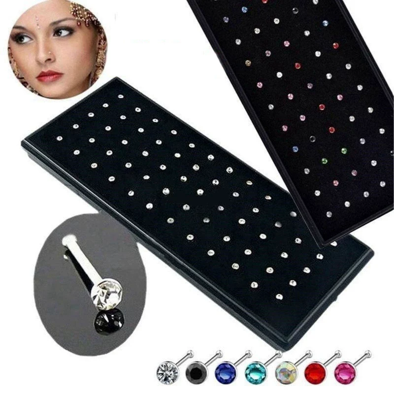 Wholesale Nose Ring Body Piercing Jewelry Stainless Steel Diamond Round For Women