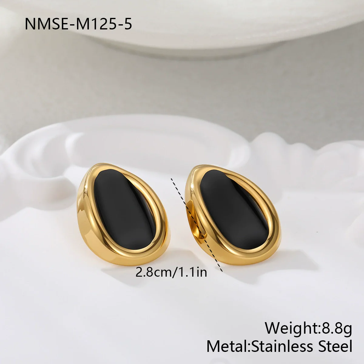 Wholesale Oil Drop Shaped Geometric Stainless Steel Electroplated Earrings For Women - Image 10