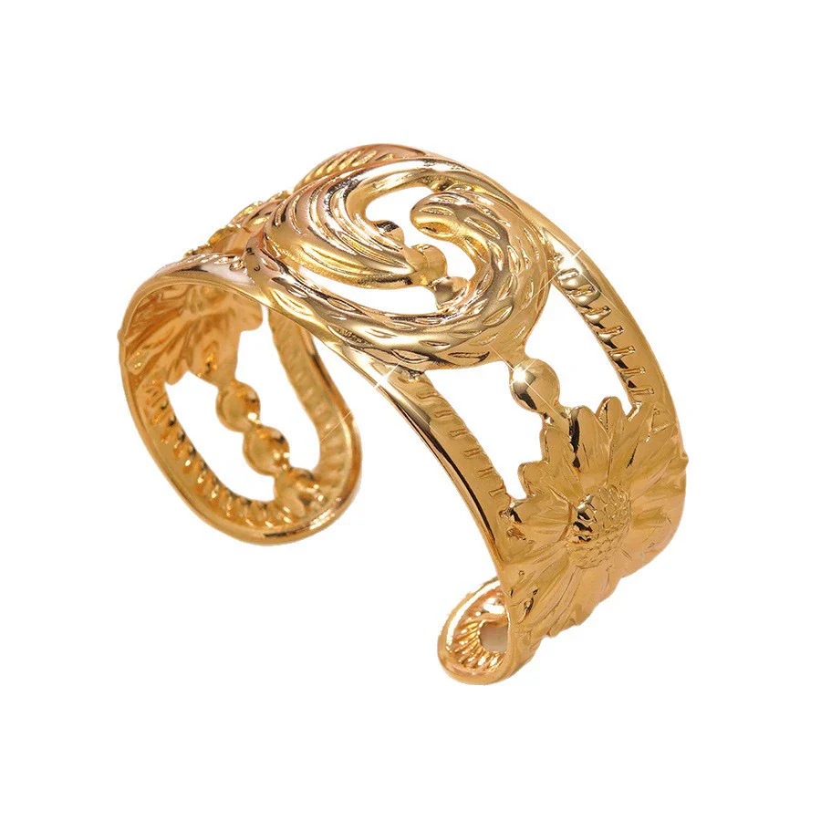 Wholesale Open Stainless Steel Geometric Bracelet With Hydraulic Pressure Processing - Image 5