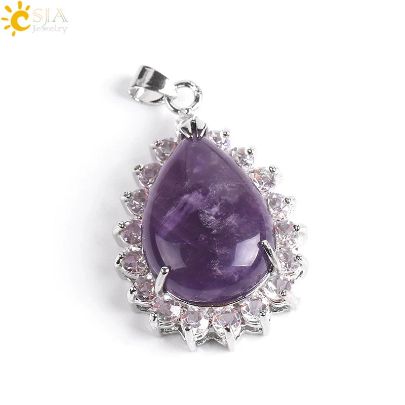Wholesale Pendant Natural Stone Alloy Claw Inlaid Water Drop Pear Shaped Electroplated High Profile Luxury Unisex - Image 12