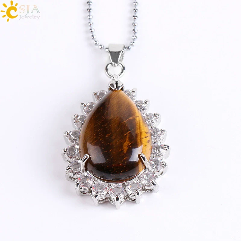 Wholesale Pendant Natural Stone Alloy Claw Inlaid Water Drop Pear Shaped Electroplated High Profile Luxury Unisex - Image 15