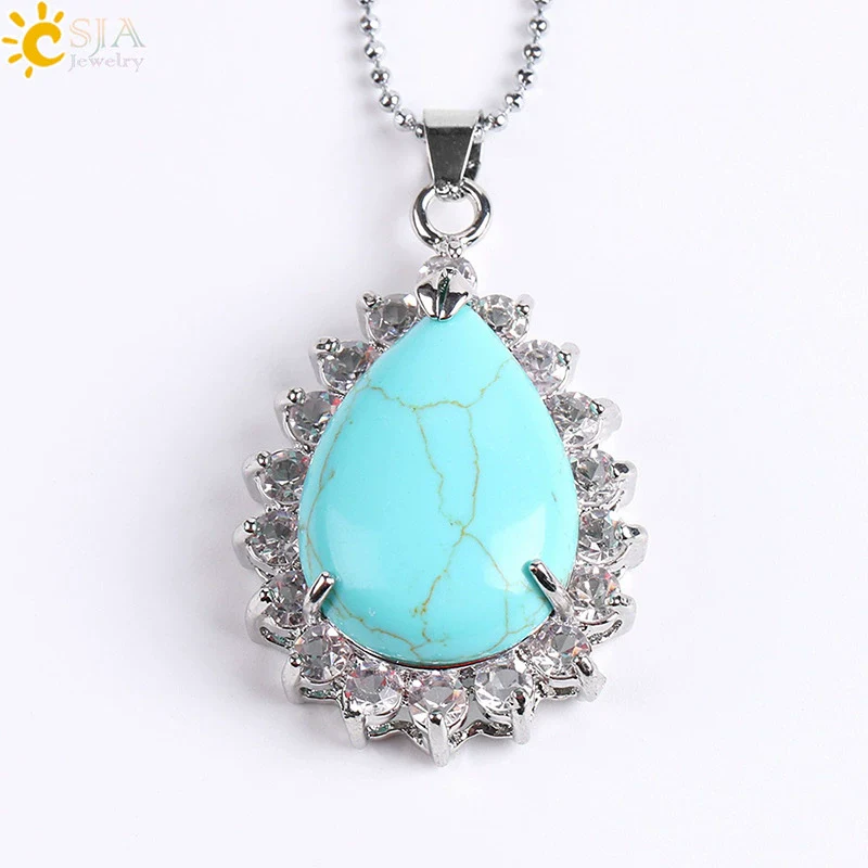 Wholesale Pendant Natural Stone Alloy Claw Inlaid Water Drop Pear Shaped Electroplated High Profile Luxury Unisex - Image 17