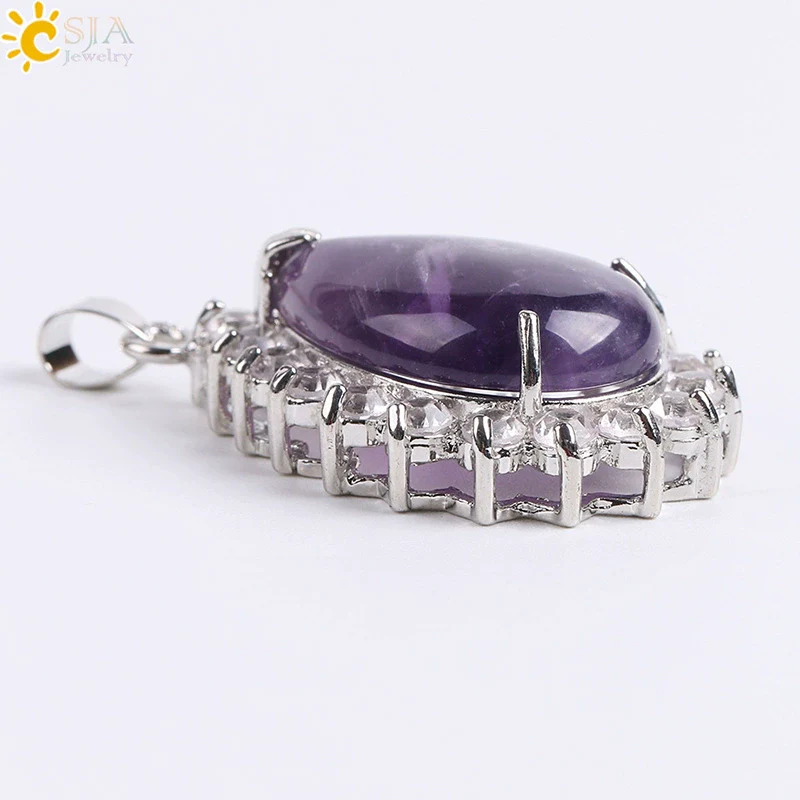 Wholesale Pendant Natural Stone Alloy Claw Inlaid Water Drop Pear Shaped Electroplated High Profile Luxury Unisex - Image 3