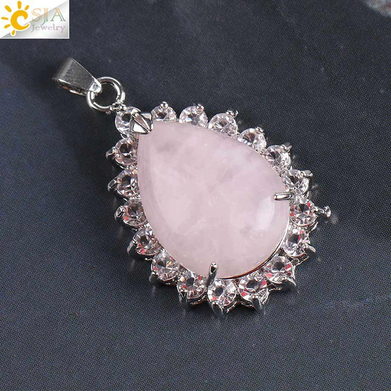 Wholesale Pendant Natural Stone Alloy Claw Inlaid Water Drop Pear Shaped Electroplated High Profile Luxury Unisex - Image 7