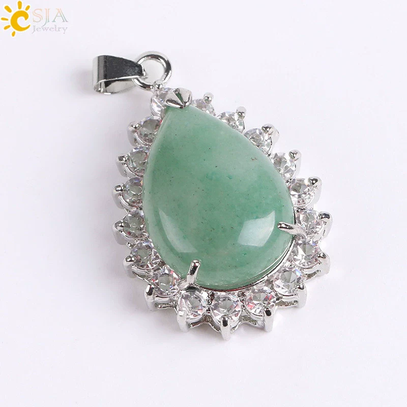 Wholesale Pendant Natural Stone Alloy Claw Inlaid Water Drop Pear Shaped Electroplated High Profile Luxury Unisex - Image 9