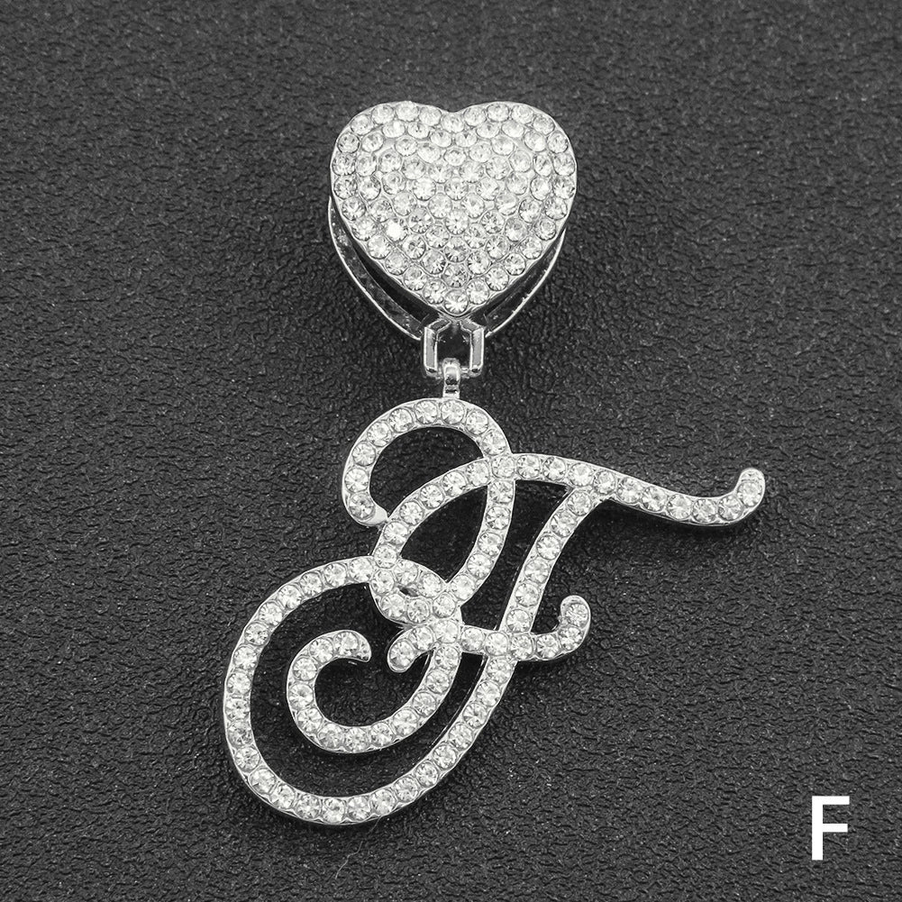 Wholesale Pendant Necklace Alloy Hiphop Style With Letter Pattern And Diamond Decoration Cuban Chain Accessories - Image 11