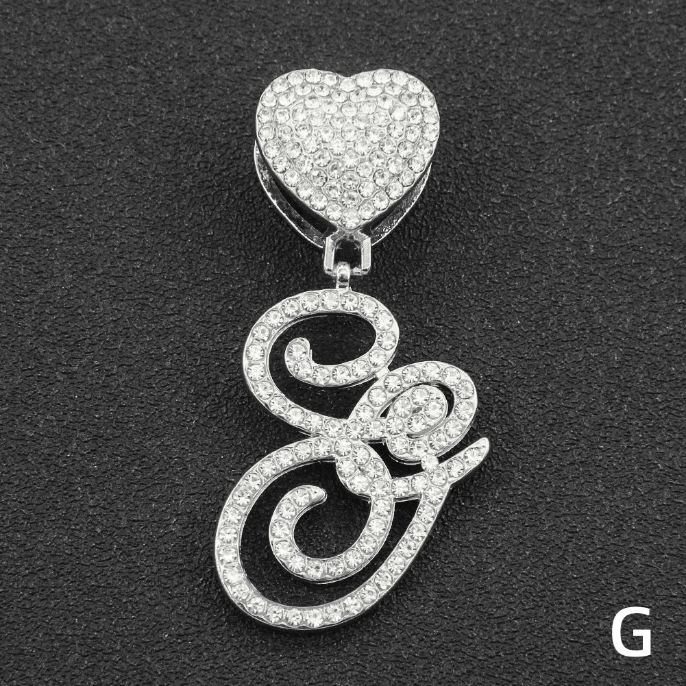 Wholesale Pendant Necklace Alloy Hiphop Style With Letter Pattern And Diamond Decoration Cuban Chain Accessories - Image 12