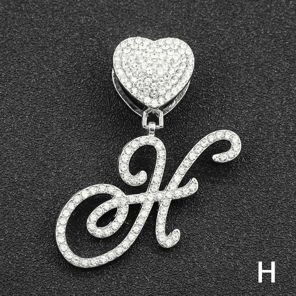 Wholesale Pendant Necklace Alloy Hiphop Style With Letter Pattern And Diamond Decoration Cuban Chain Accessories - Image 13