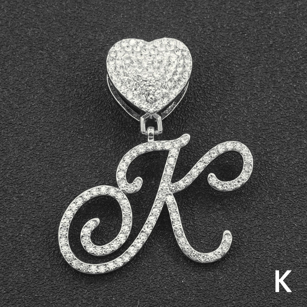 Wholesale Pendant Necklace Alloy Hiphop Style With Letter Pattern And Diamond Decoration Cuban Chain Accessories - Image 16