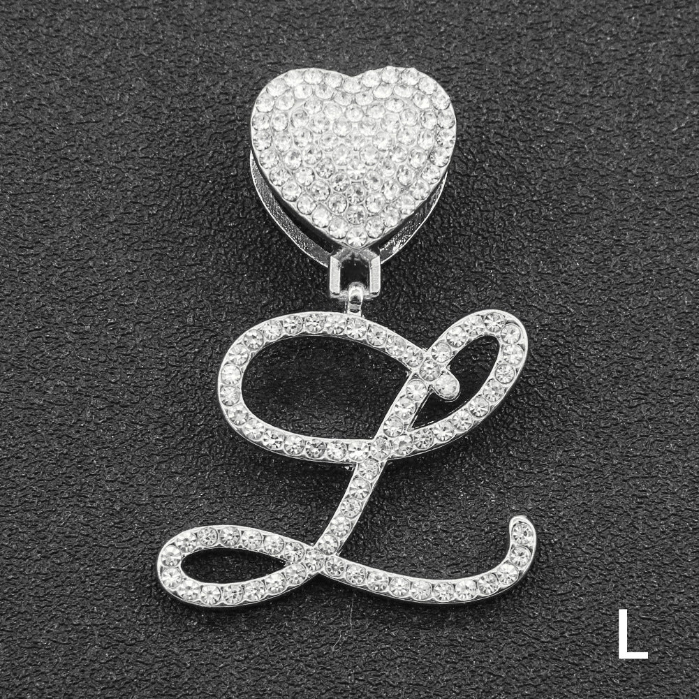 Wholesale Pendant Necklace Alloy Hiphop Style With Letter Pattern And Diamond Decoration Cuban Chain Accessories - Image 17