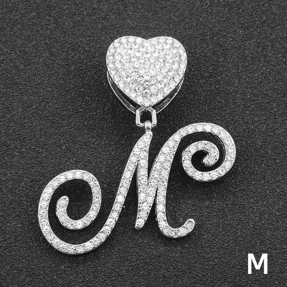 Wholesale Pendant Necklace Alloy Hiphop Style With Letter Pattern And Diamond Decoration Cuban Chain Accessories - Image 18
