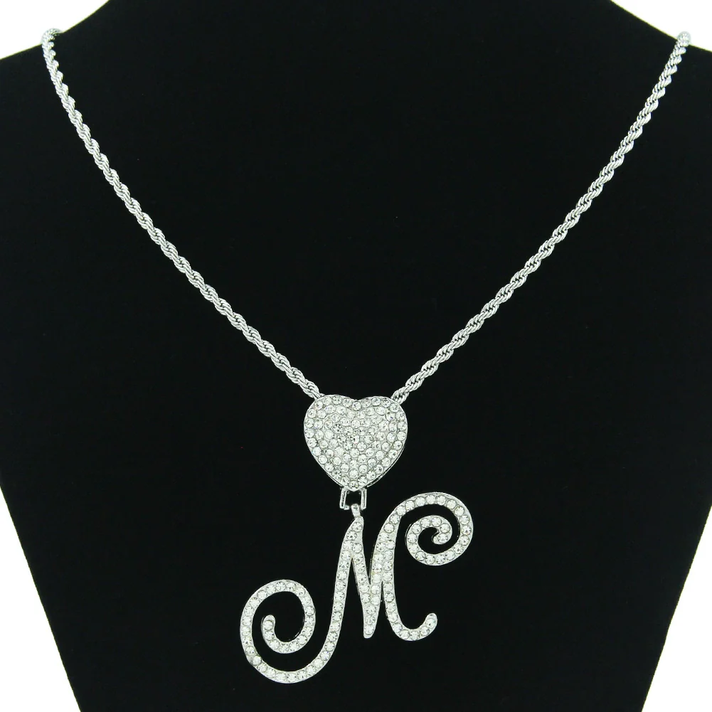 Wholesale Pendant Necklace Alloy Hiphop Style With Letter Pattern And Diamond Decoration Cuban Chain Accessories - Image 2