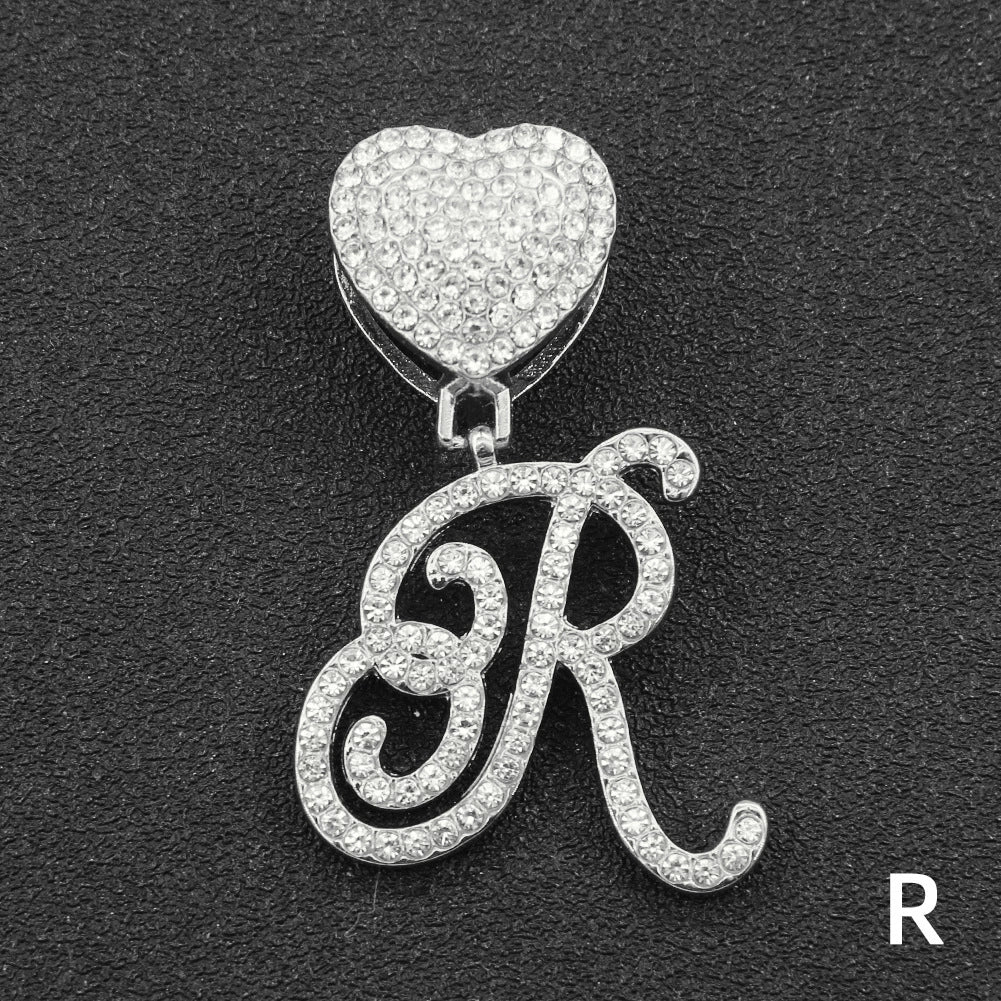 Wholesale Pendant Necklace Alloy Hiphop Style With Letter Pattern And Diamond Decoration Cuban Chain Accessories - Image 23