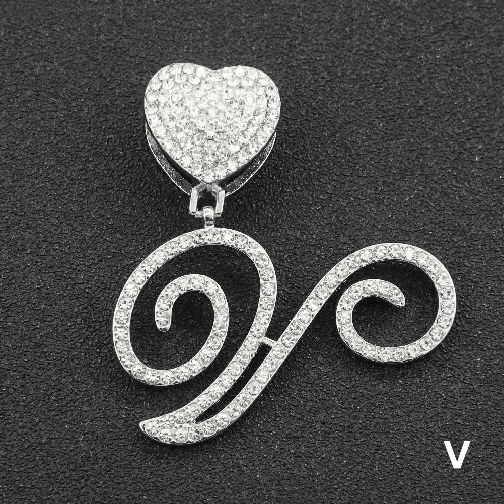 Wholesale Pendant Necklace Alloy Hiphop Style With Letter Pattern And Diamond Decoration Cuban Chain Accessories - Image 27