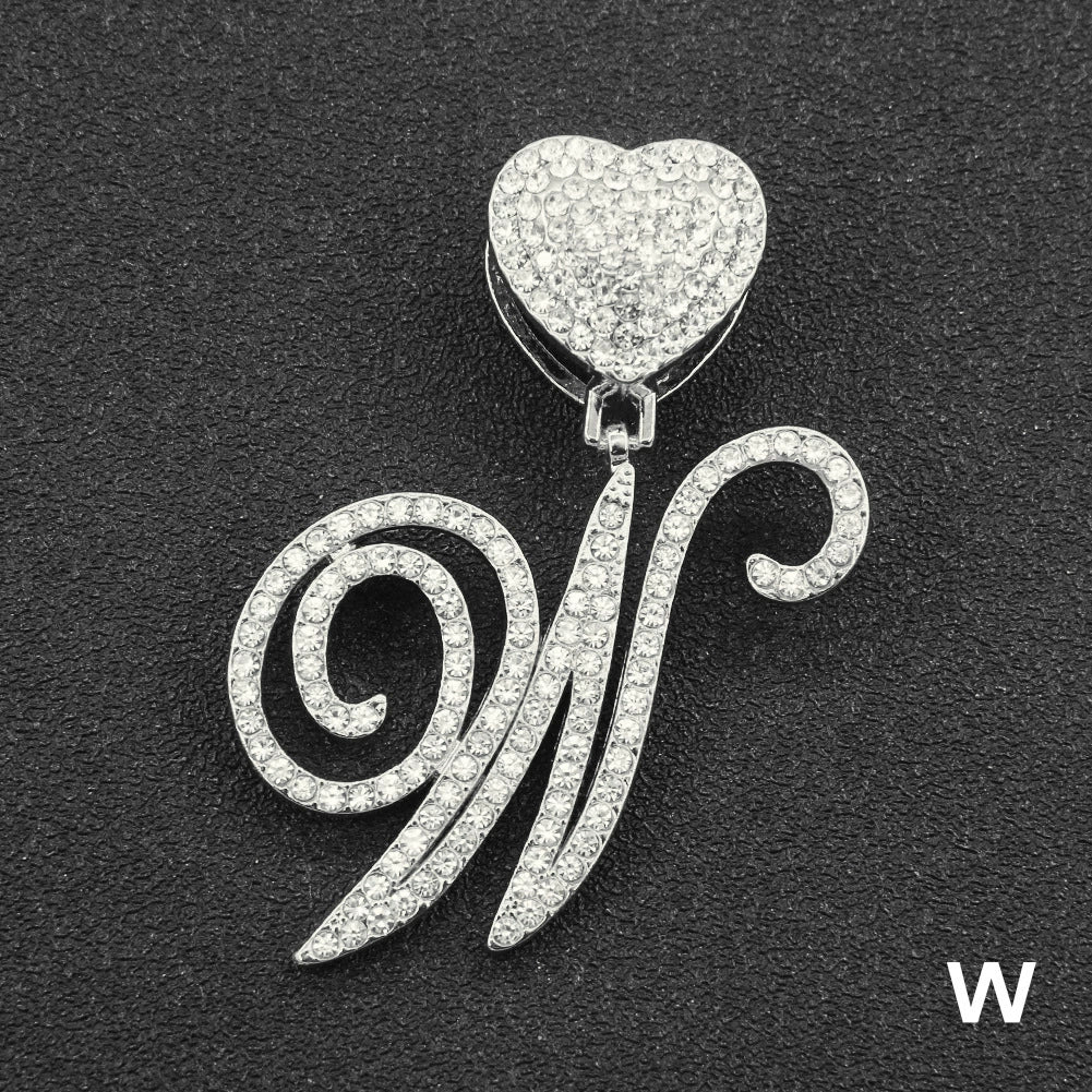 Wholesale Pendant Necklace Alloy Hiphop Style With Letter Pattern And Diamond Decoration Cuban Chain Accessories - Image 28