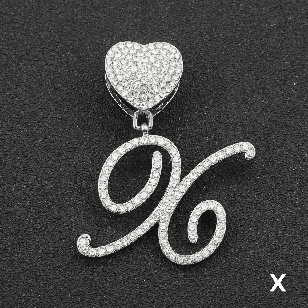 Wholesale Pendant Necklace Alloy Hiphop Style With Letter Pattern And Diamond Decoration Cuban Chain Accessories - Image 29