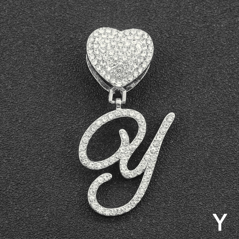 Wholesale Pendant Necklace Alloy Hiphop Style With Letter Pattern And Diamond Decoration Cuban Chain Accessories - Image 30