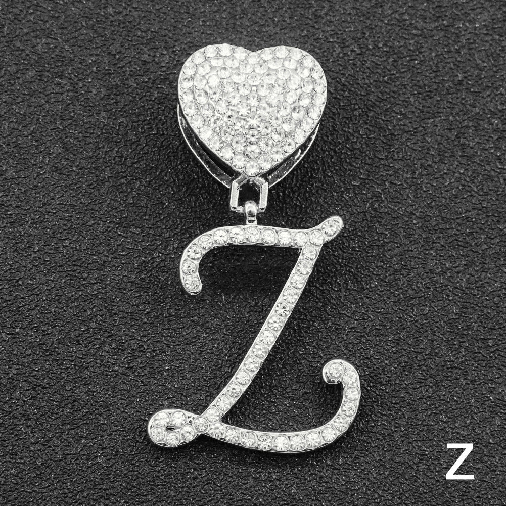 Wholesale Pendant Necklace Alloy Hiphop Style With Letter Pattern And Diamond Decoration Cuban Chain Accessories - Image 31
