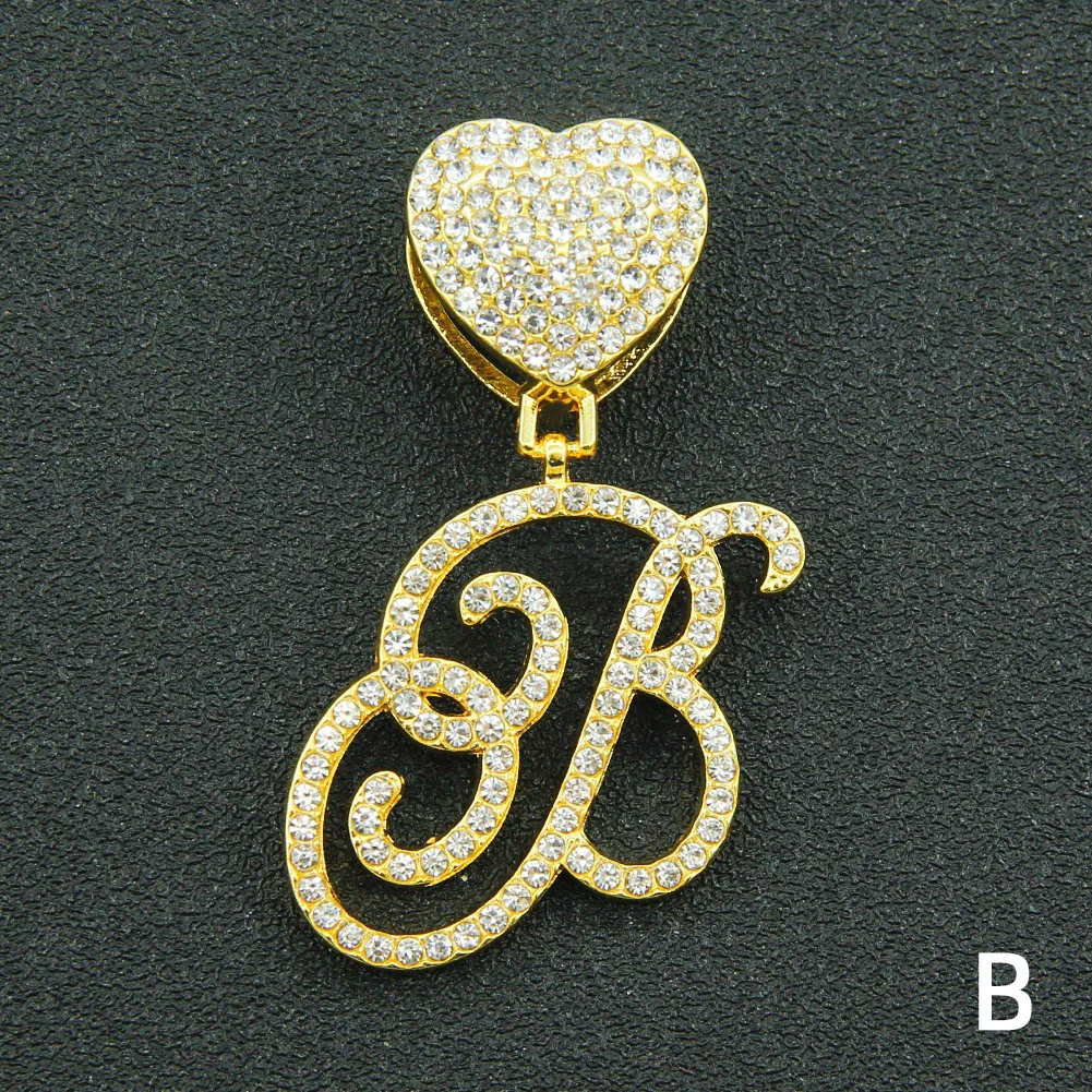 Wholesale Pendant Necklace Alloy Hiphop Style With Letter Pattern And Diamond Decoration Cuban Chain Accessories - Image 33