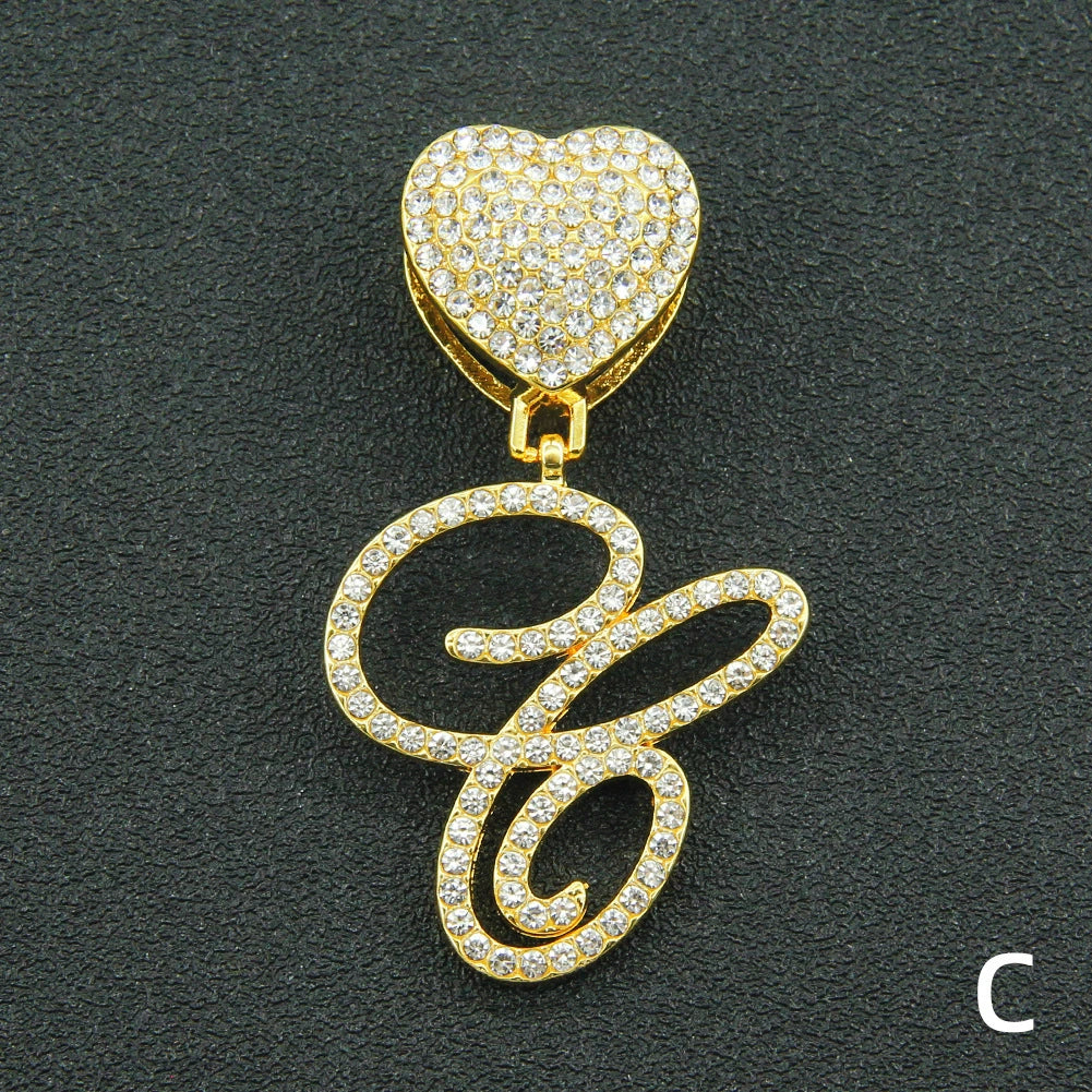Wholesale Pendant Necklace Alloy Hiphop Style With Letter Pattern And Diamond Decoration Cuban Chain Accessories - Image 34