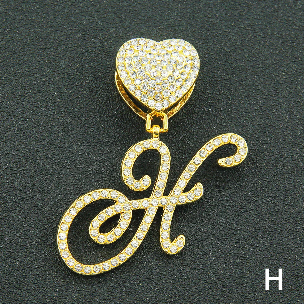 Wholesale Pendant Necklace Alloy Hiphop Style With Letter Pattern And Diamond Decoration Cuban Chain Accessories - Image 39