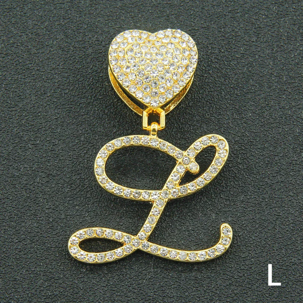 Wholesale Pendant Necklace Alloy Hiphop Style With Letter Pattern And Diamond Decoration Cuban Chain Accessories - Image 43