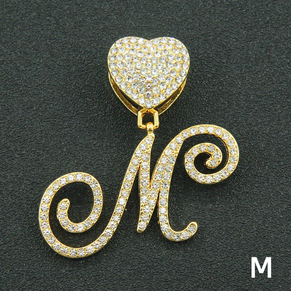 Wholesale Pendant Necklace Alloy Hiphop Style With Letter Pattern And Diamond Decoration Cuban Chain Accessories - Image 44