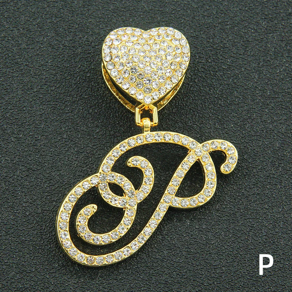 Wholesale Pendant Necklace Alloy Hiphop Style With Letter Pattern And Diamond Decoration Cuban Chain Accessories - Image 47