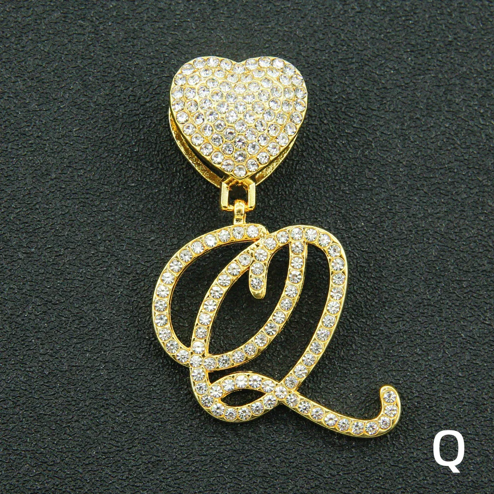 Wholesale Pendant Necklace Alloy Hiphop Style With Letter Pattern And Diamond Decoration Cuban Chain Accessories - Image 48