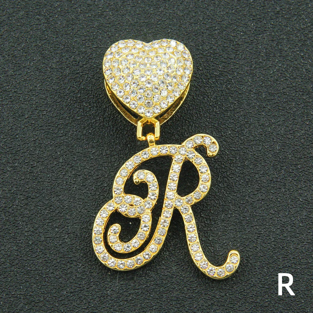 Wholesale Pendant Necklace Alloy Hiphop Style With Letter Pattern And Diamond Decoration Cuban Chain Accessories - Image 49