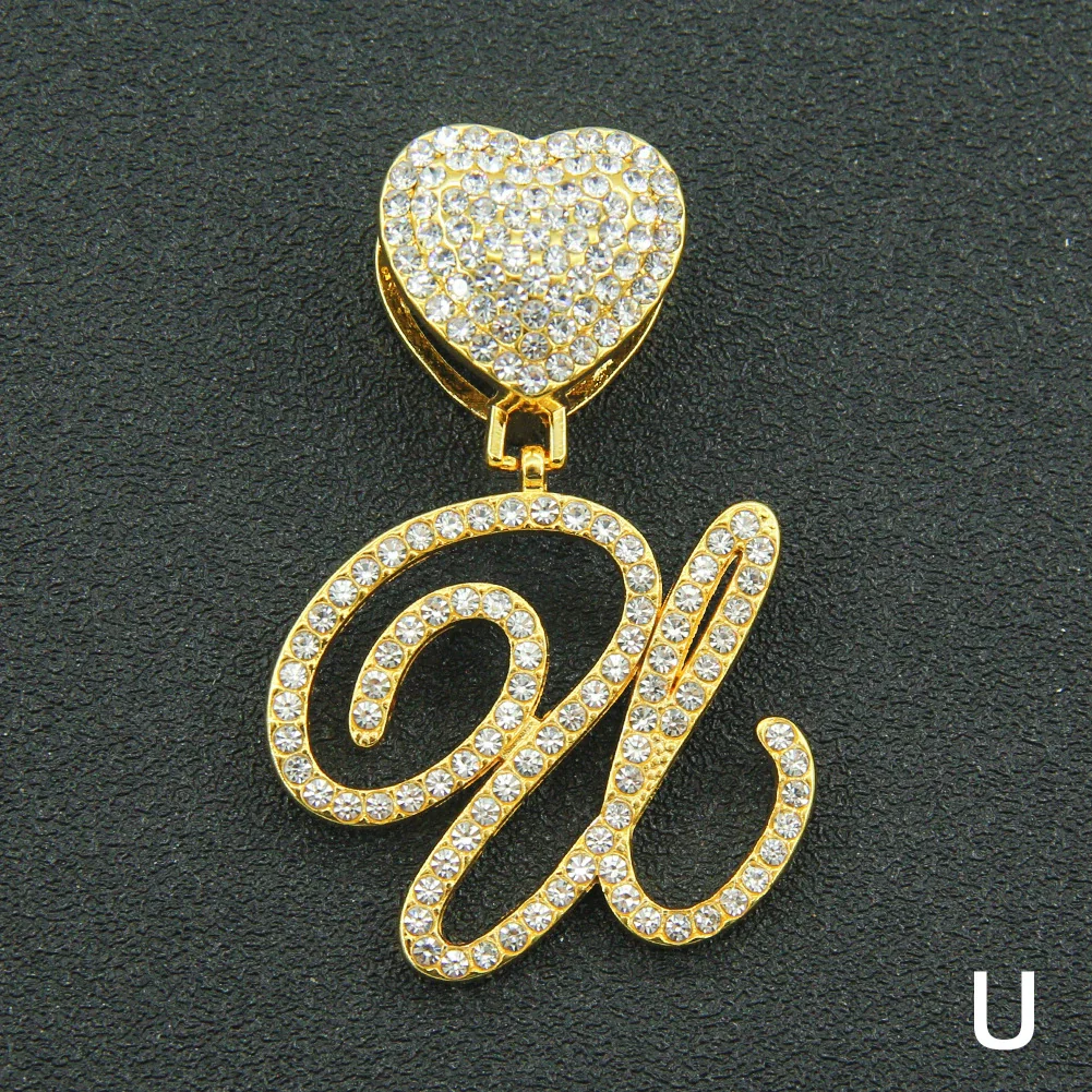 Wholesale Pendant Necklace Alloy Hiphop Style With Letter Pattern And Diamond Decoration Cuban Chain Accessories - Image 52