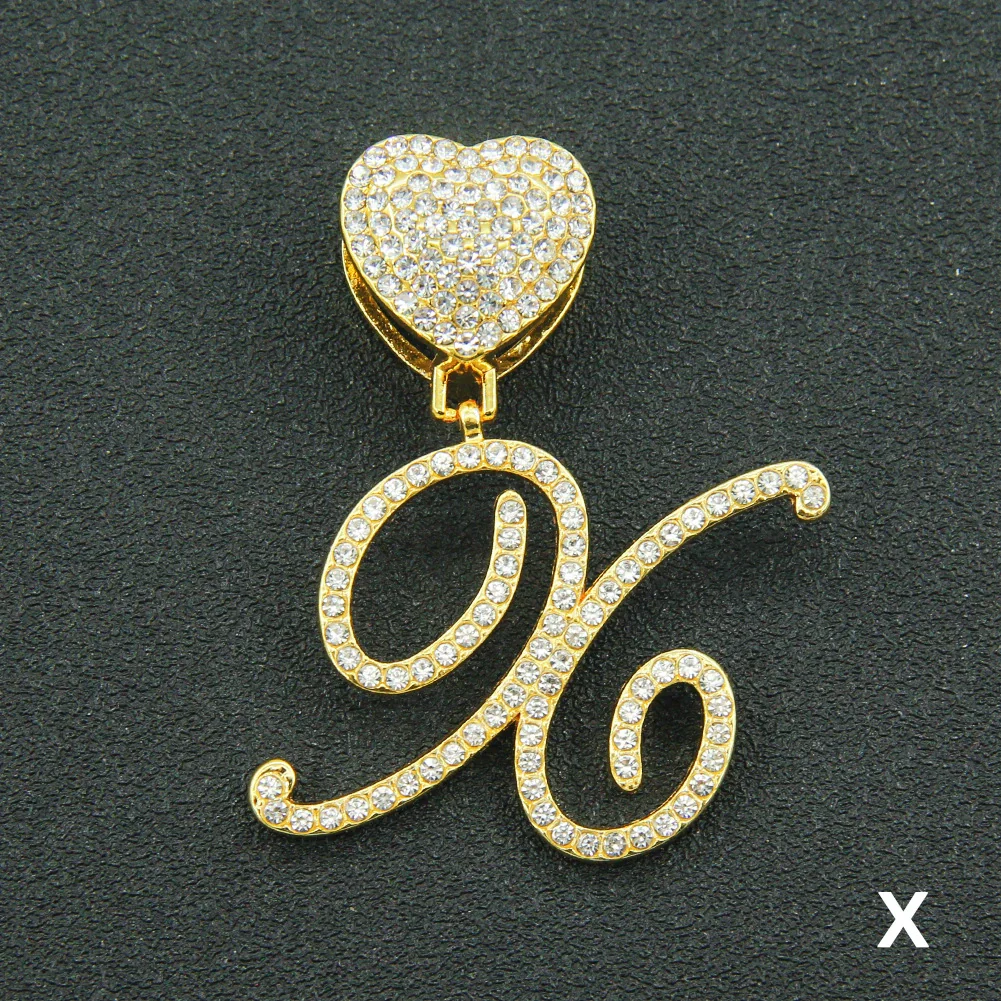 Wholesale Pendant Necklace Alloy Hiphop Style With Letter Pattern And Diamond Decoration Cuban Chain Accessories - Image 55