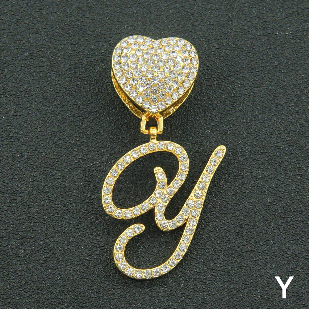 Wholesale Pendant Necklace Alloy Hiphop Style With Letter Pattern And Diamond Decoration Cuban Chain Accessories - Image 56