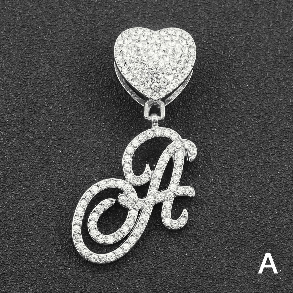 Wholesale Pendant Necklace Alloy Hiphop Style With Letter Pattern And Diamond Decoration Cuban Chain Accessories - Image 6