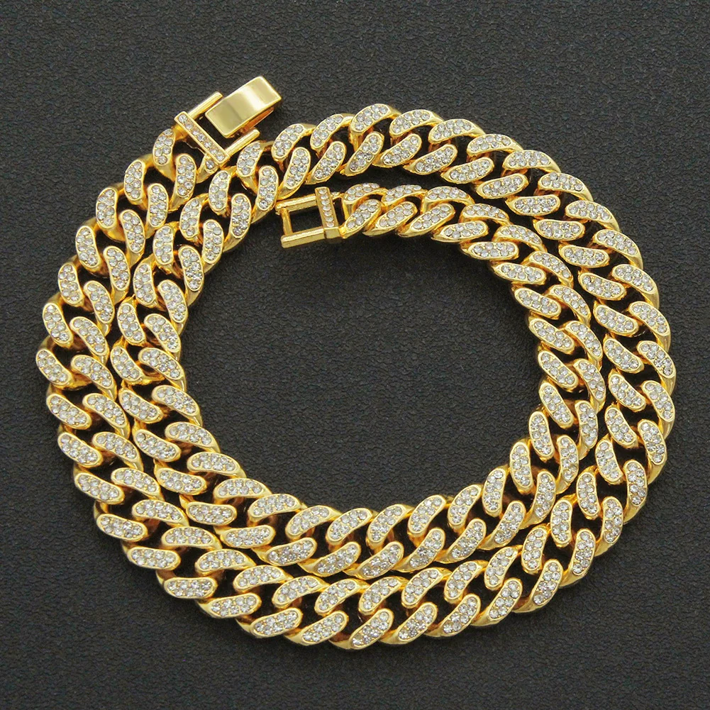 Wholesale Pendant Necklace Alloy Hiphop Style With Letter Pattern And Diamond Decoration Cuban Chain Accessories - Image 60