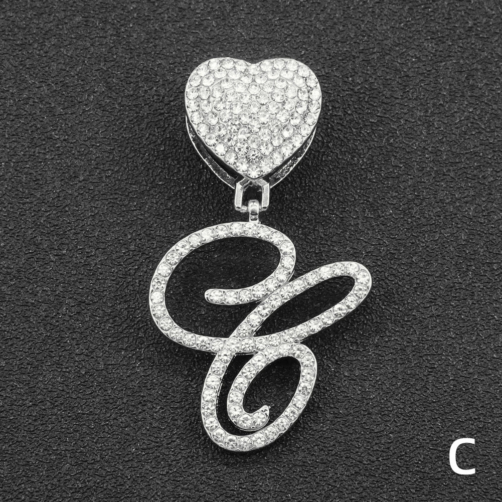 Wholesale Pendant Necklace Alloy Hiphop Style With Letter Pattern And Diamond Decoration Cuban Chain Accessories - Image 8