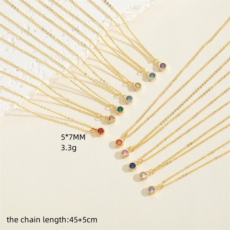 Wholesale Pendant Necklace Copper Electroplated Geometric Mixed Gem Inlay For Women - Image 2