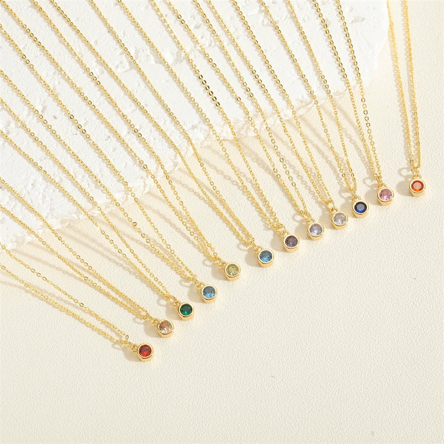 Wholesale Pendant Necklace Copper Electroplated Geometric Mixed Gem Inlay For Women - Image 3