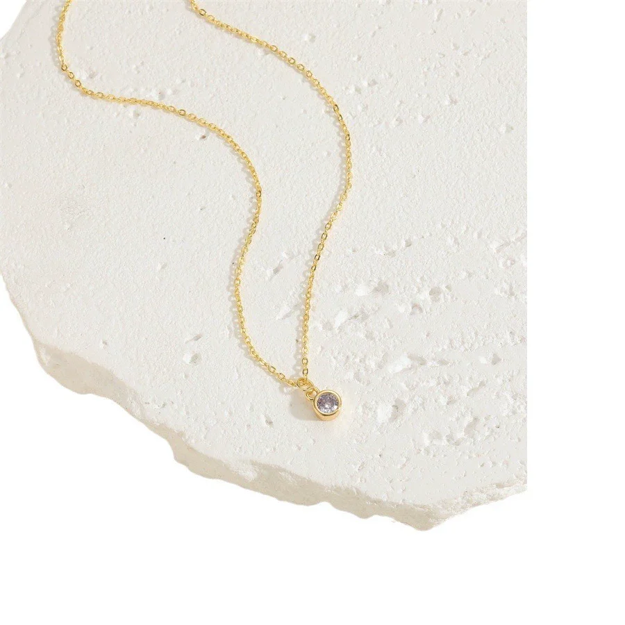 Wholesale Pendant Necklace Copper Electroplated Geometric Mixed Gem Inlay For Women - Image 5