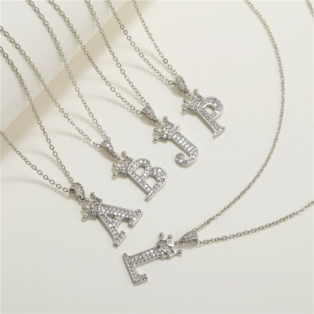 Wholesale Pendant Necklace Copper Inlaid Zircon Alloy With Micro Inlay English Letter Design Ochain