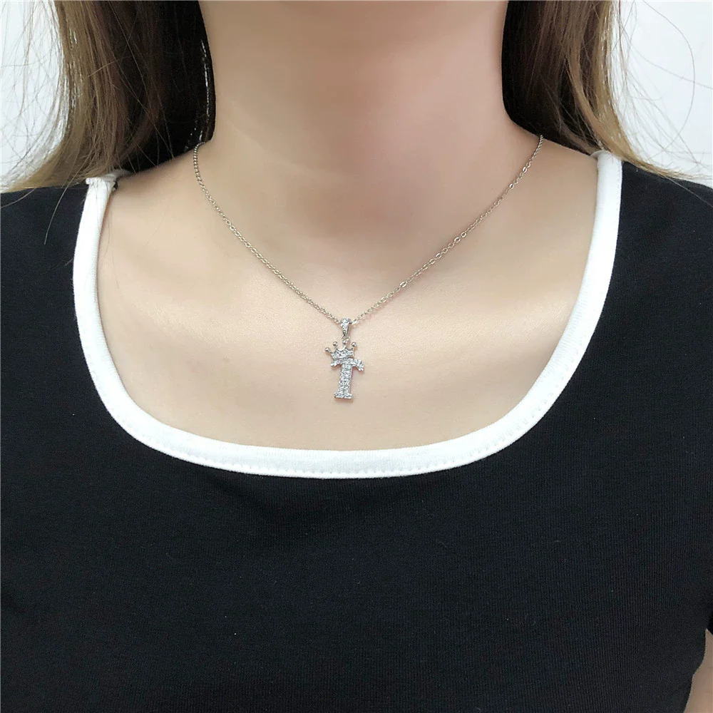 Wholesale Pendant Necklace Copper Inlaid Zircon Alloy With Micro Inlay English Letter Design Ochain - Image 4