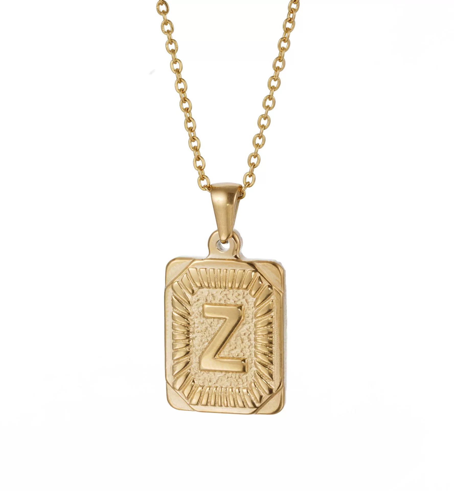 Wholesale Pendant Necklace 316L Stainless Steel Square Letter Electroplated Unisex - Image 30